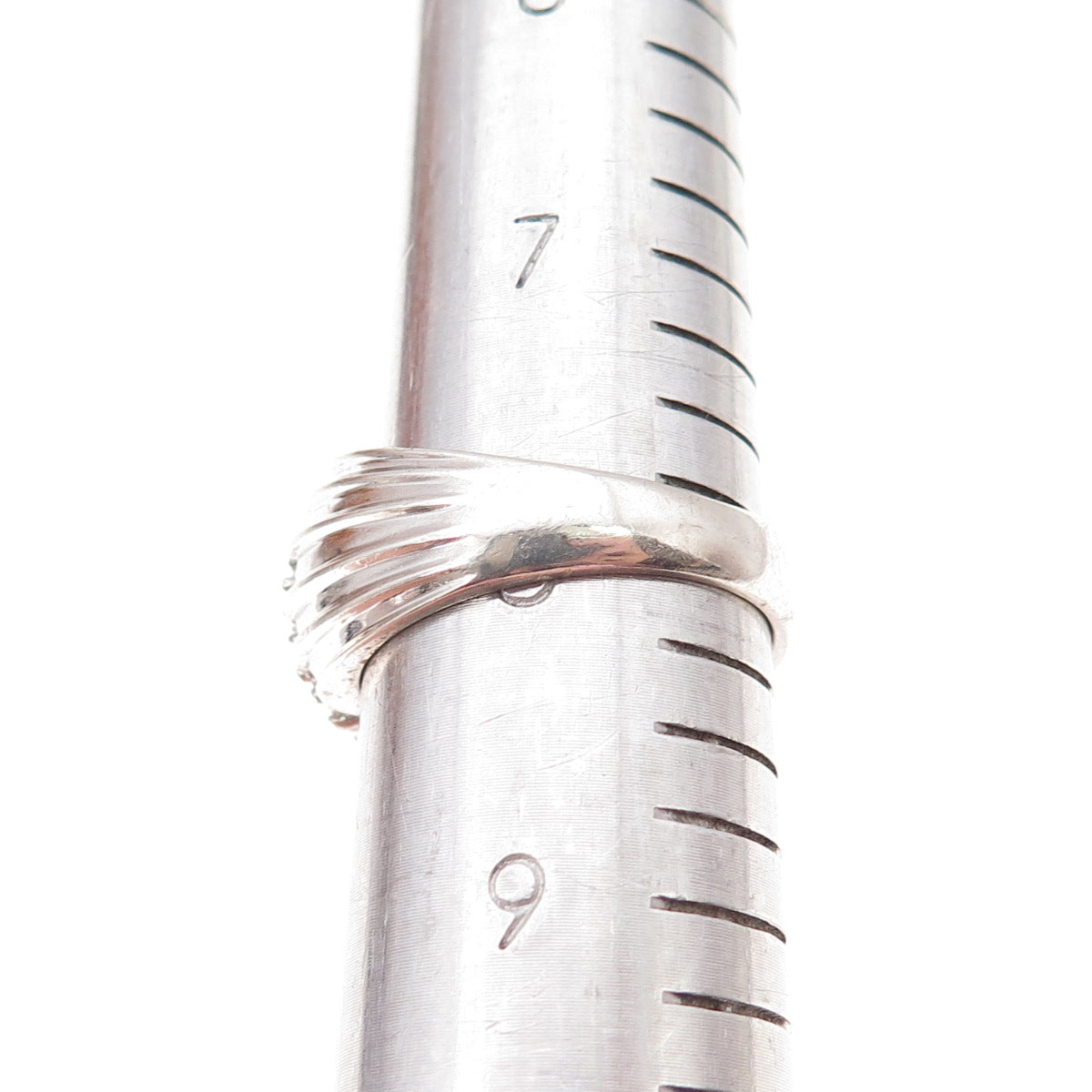 CNA Pranda 925 Sterling Silver Vintage Round-Cut C Z Ring Size 8