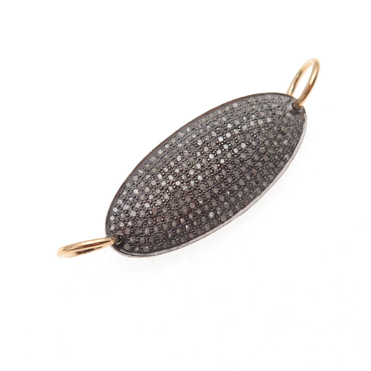 925 Sterling Silver Gold Plated / Black Rhodium Real Diamond Centerpiece Pendant