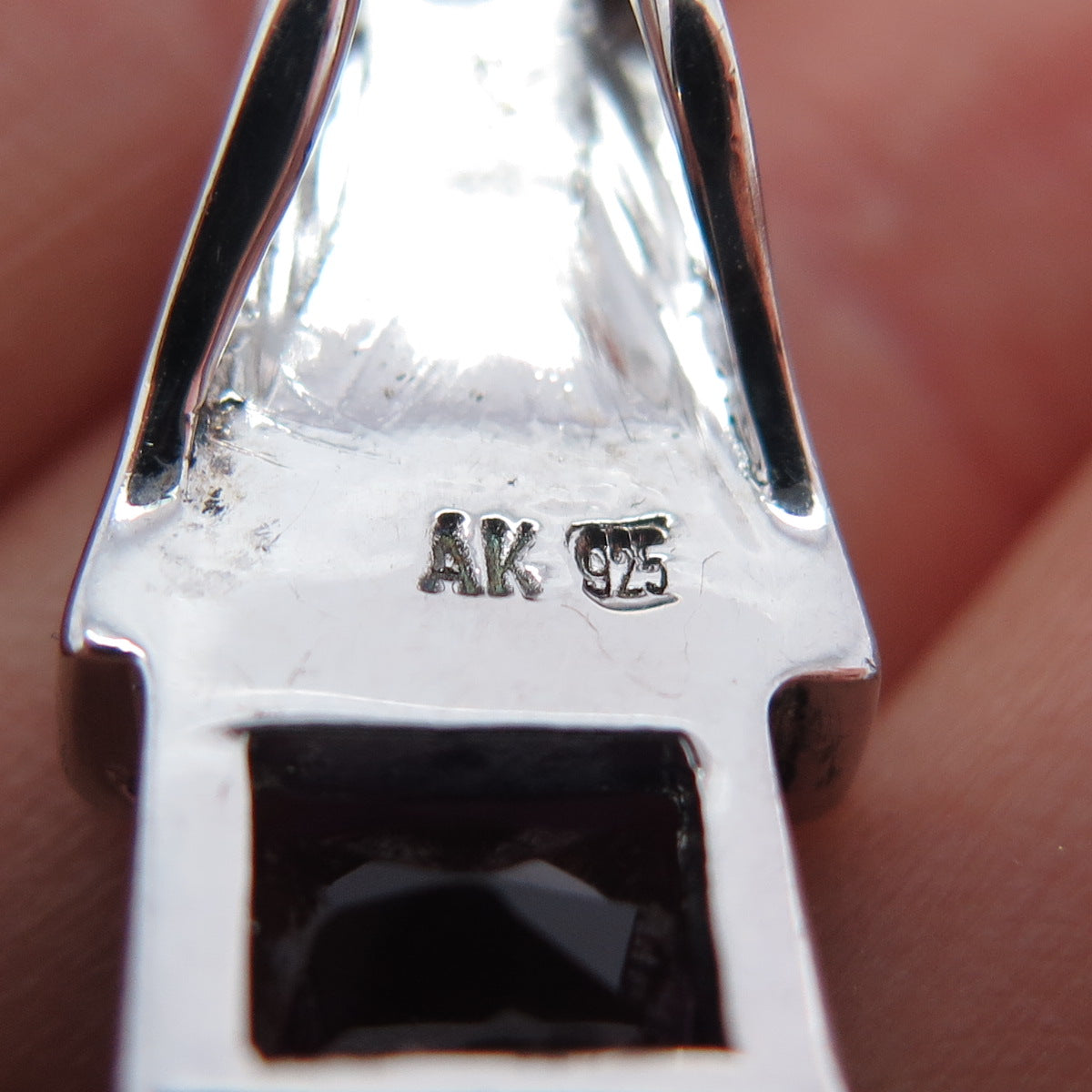 925 Sterling Silver Vintage Real Opal & Amethyst Mini Slide Charm Pendant