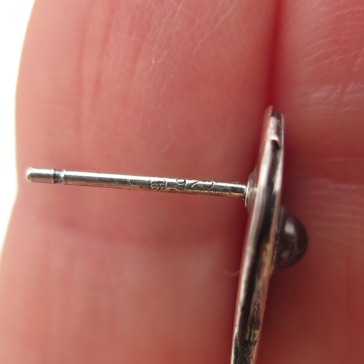 925 Sterling Silver Vintage Real Tourmaline Star of David Hamsa Judaica Earrings