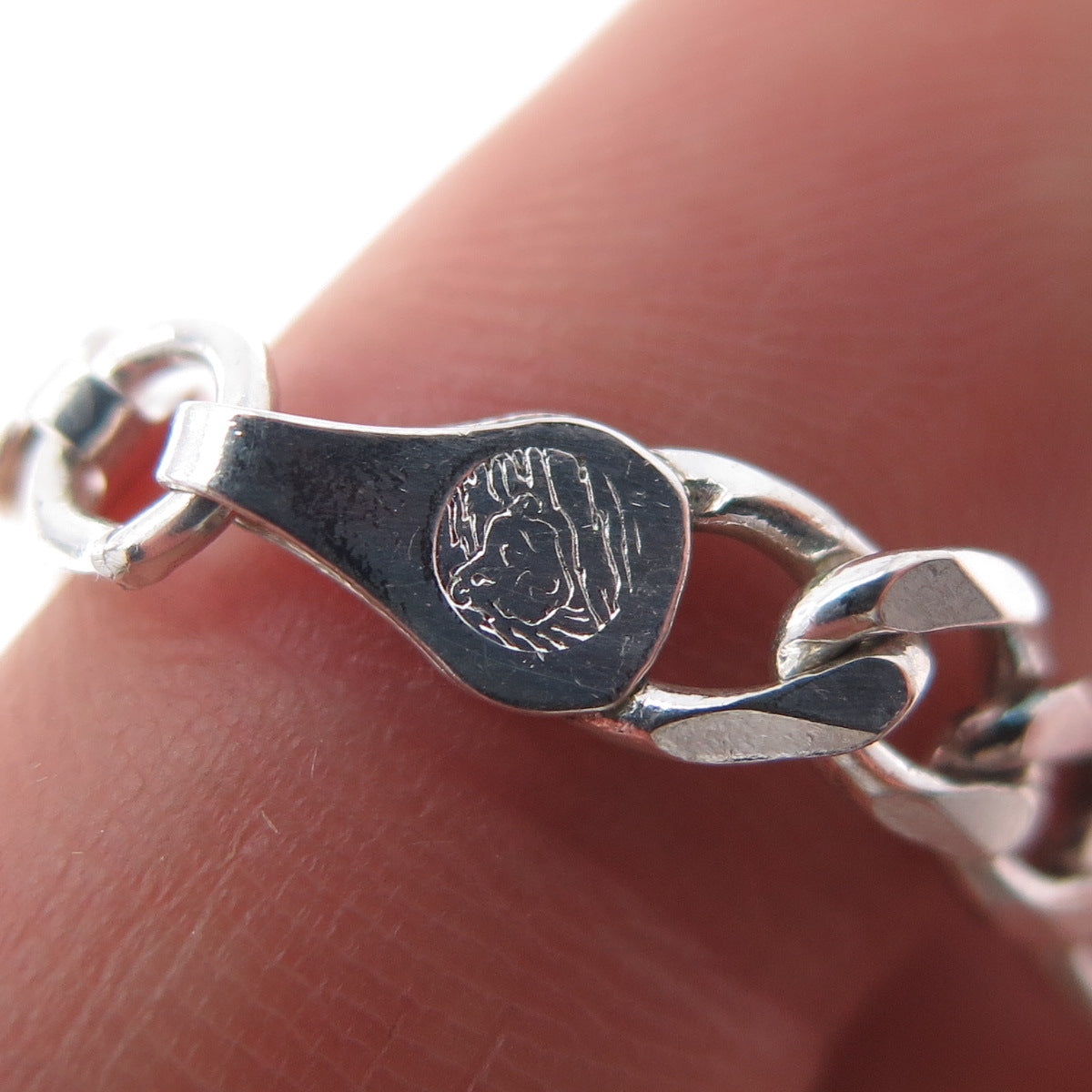 925 Sterling Silver Vintage Italy Figaro Chain Necklace 20"