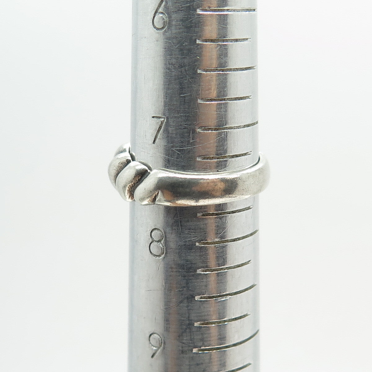 JAMES AVERY 925 Sterling Silver Vintage Ribbed Oxidized Ring Size 7.75