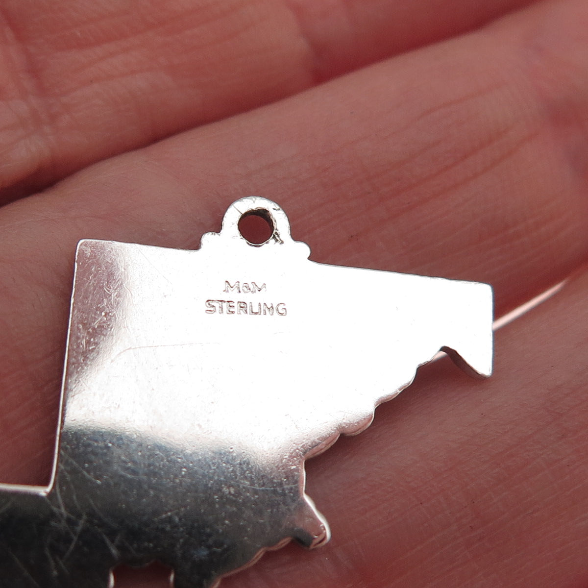 M&M Mark Mercy 925 Sterling Silver Vintage Maryland State Mini Charm Pendant
