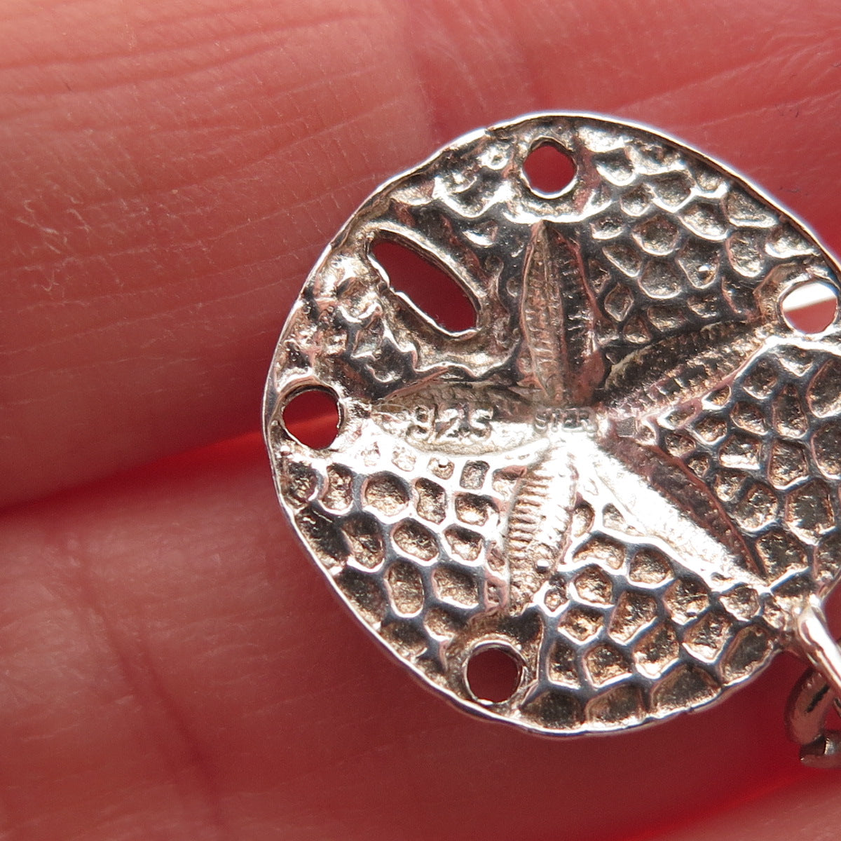 925 Sterling Silver Vintage Sand Dollar Mini Charm Pendant