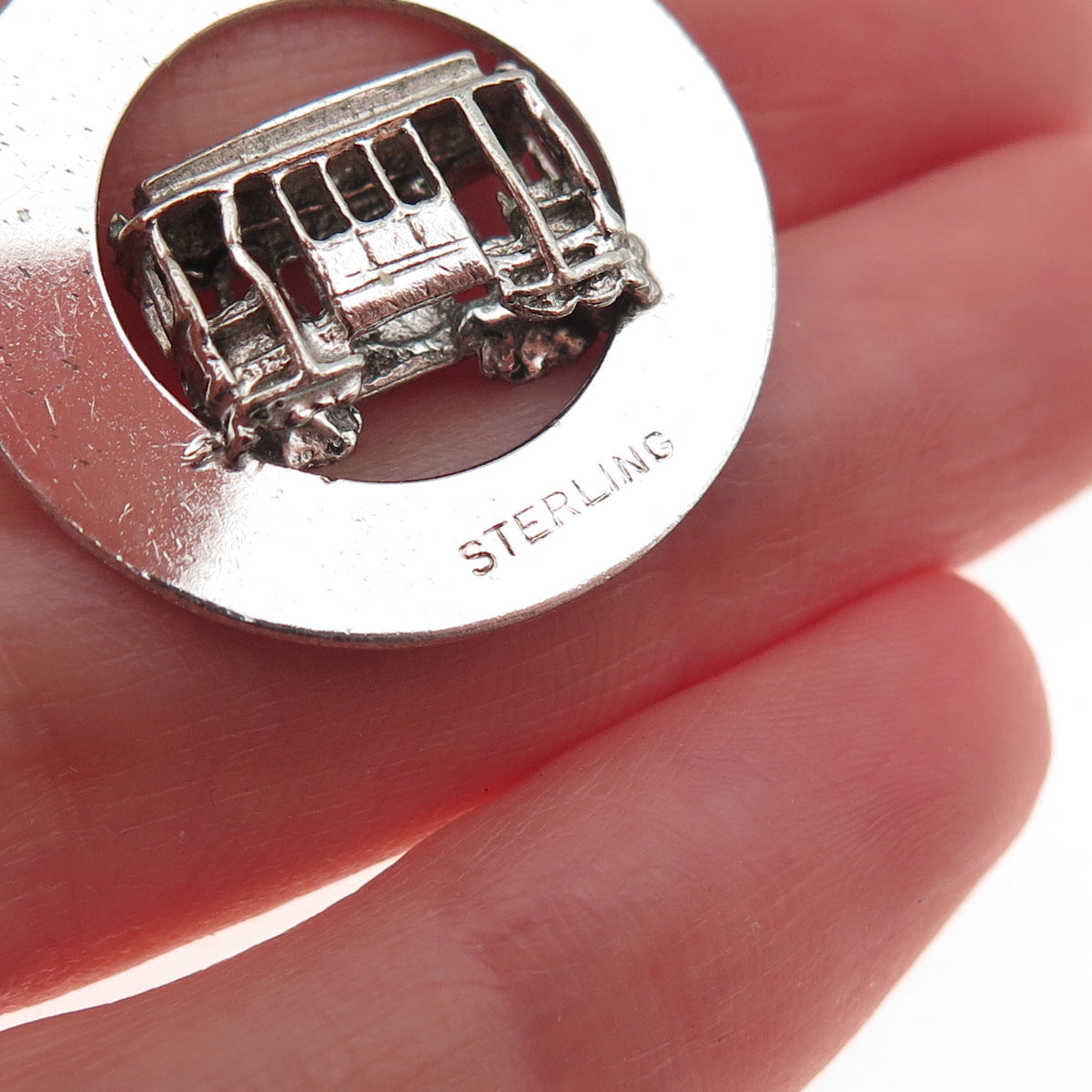 M&M Mark Mercy 925 Sterling Silver Vintage San Francisco Cable Car Charm Pendant