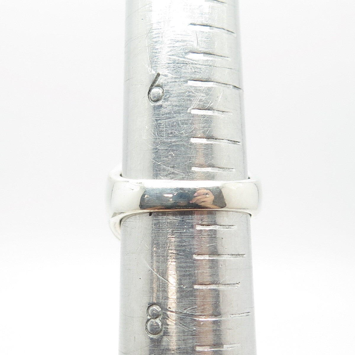 925 Sterling Silver Vintage Real Mother-of-Pearl Dome Ring Size 7