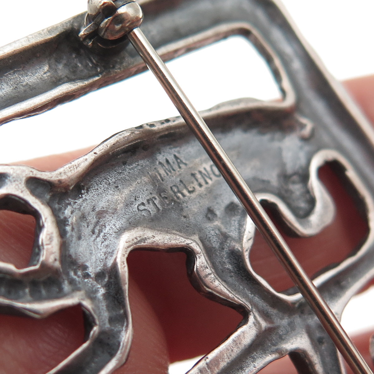 MMA Metropolitan Museum of Art Sterling Silver Vintage Egyptian Lions Pin Brooch