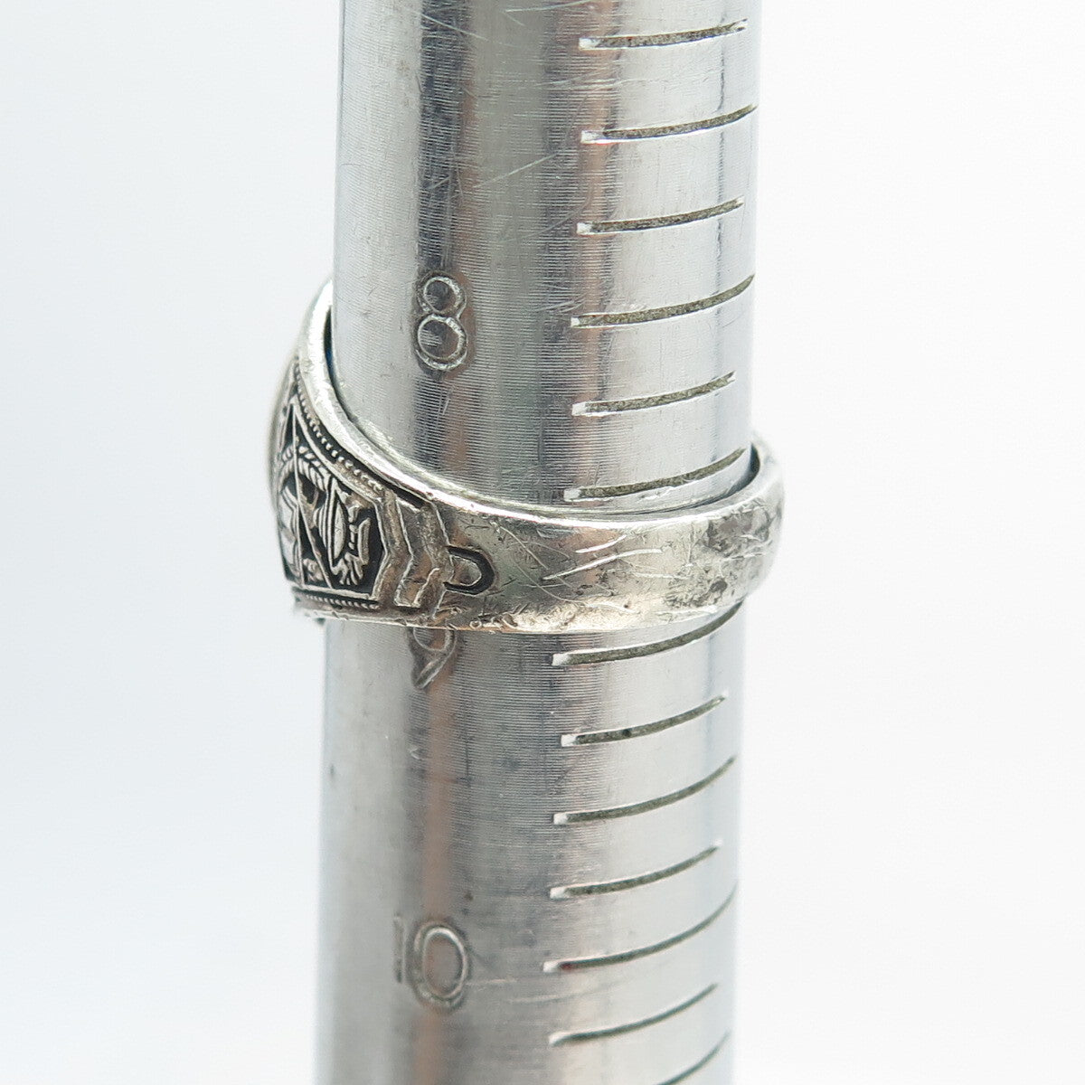 REED 925 Sterling Silver Vintage 1985 Glass William Cowper School 73 Ring Size 9