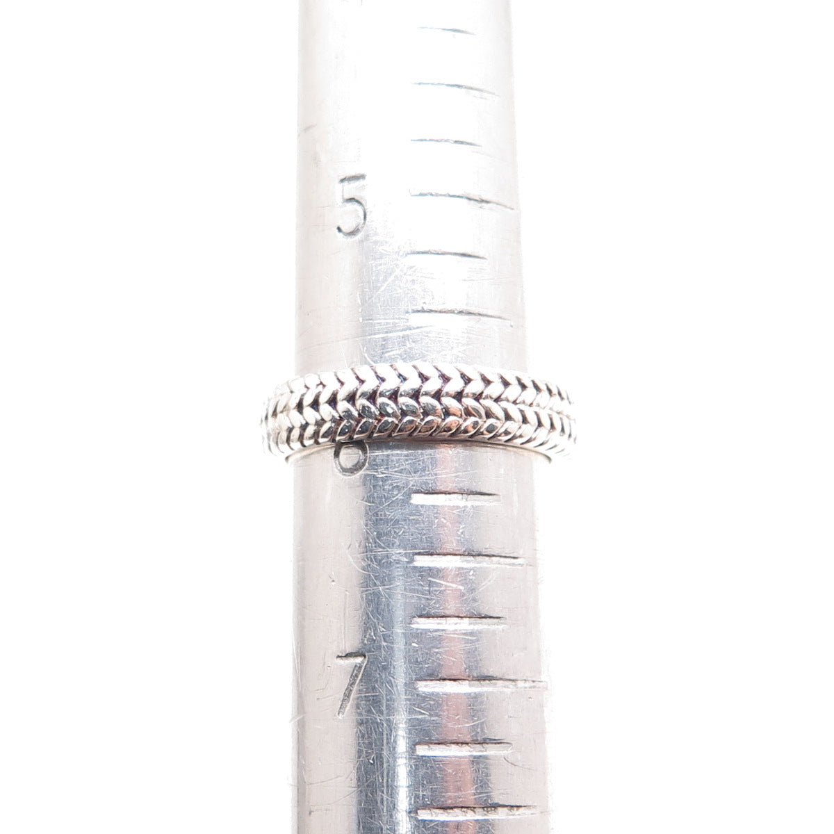 925 Sterling Silver Vintage Wheat Link Band Ring Size 6