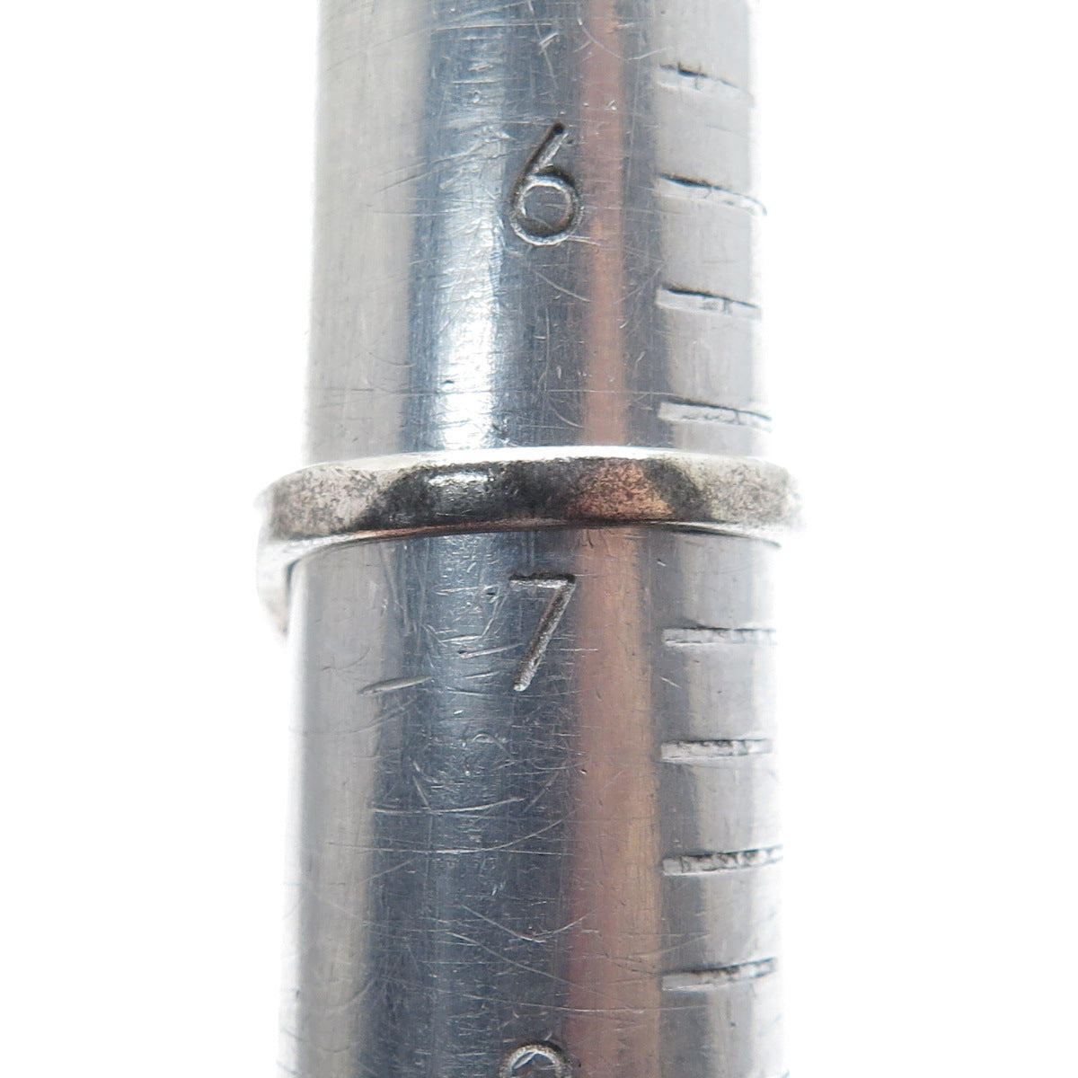 925 Sterling Silver Vintage Modernist Bypass Oxidized Ring Size 6.75