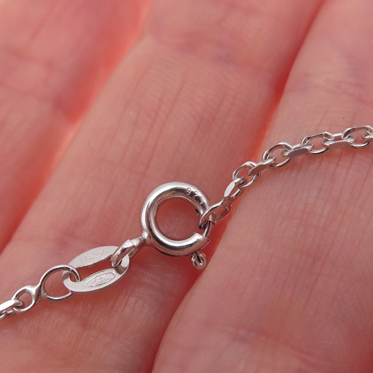 925 Sterling Silver Italy Cable Chain Necklace 16"
