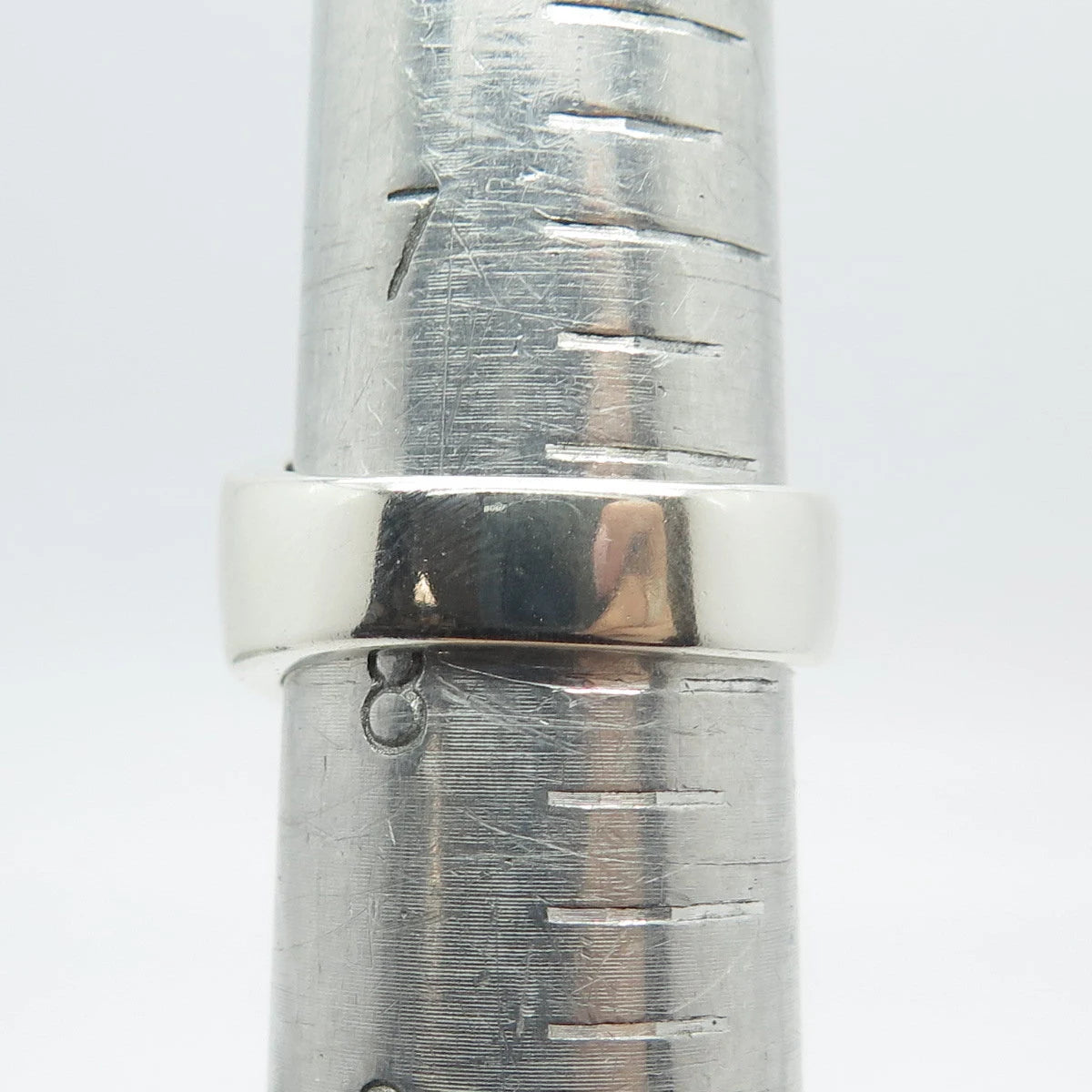 925 Sterling Silver Vintage Mexico Concave Ring Size 7.75