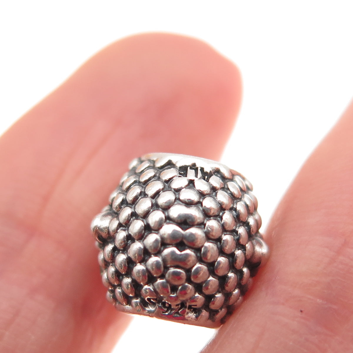 PANDORA 925 Sterling Silver Green C Z Wise Owl Slide Bead Charm