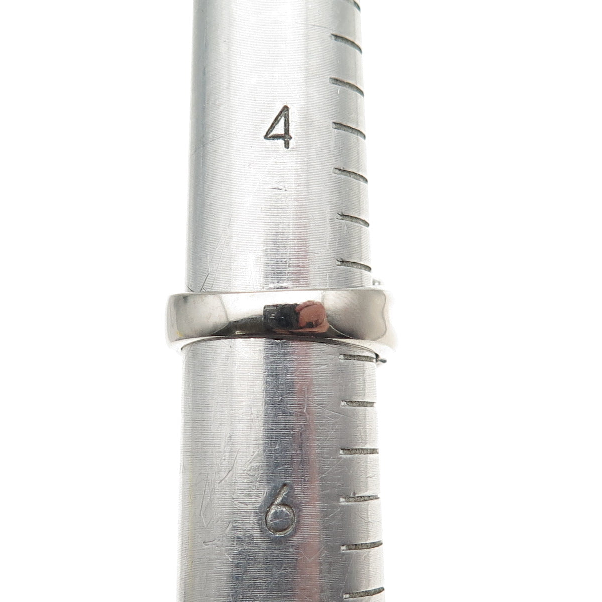 925 Sterling Silver Vintage Modernist Ribbed Oxidized Ring Size 5.25