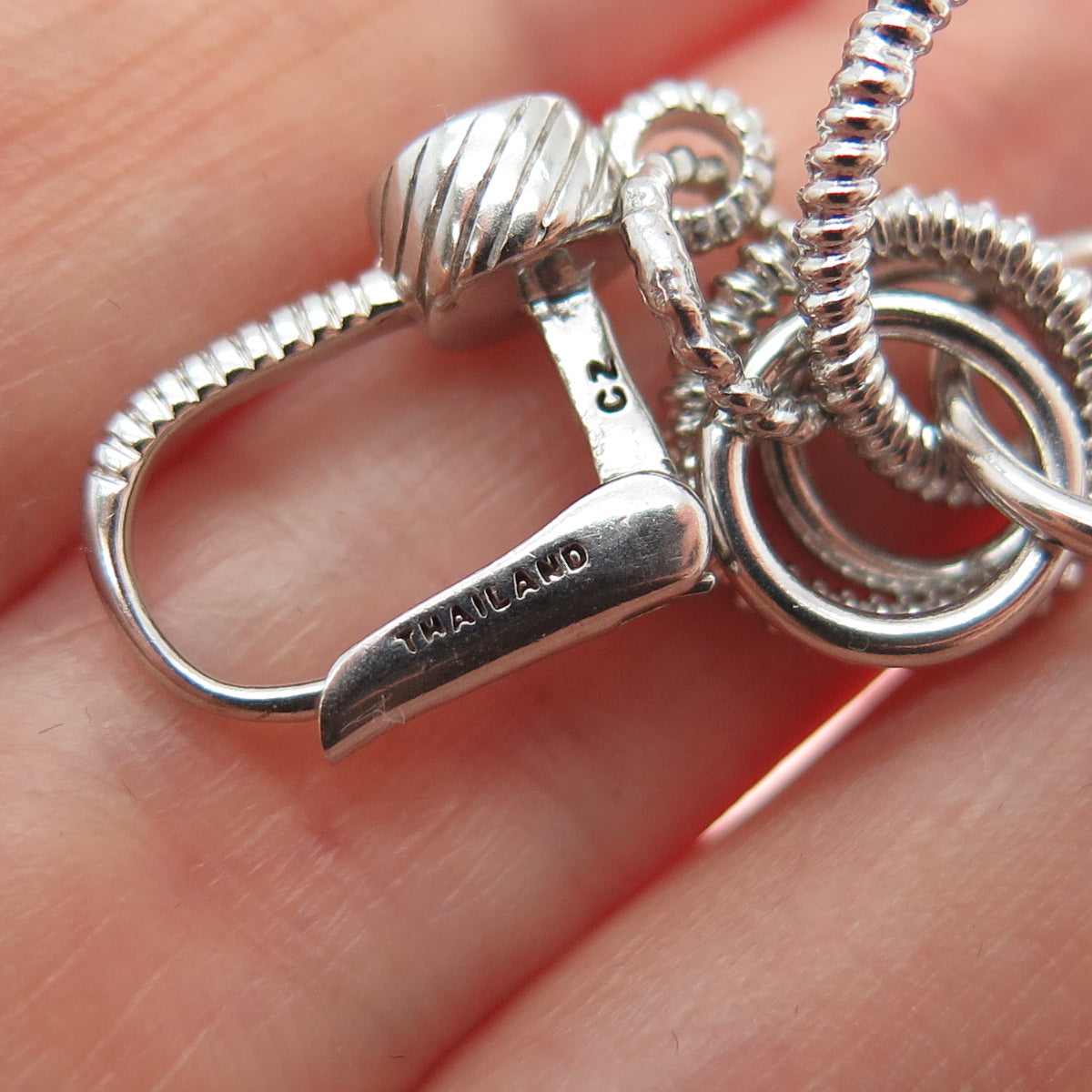 JUDITH RIPKA 925 Sterling Silver Round-Cut C Z Multi-Circle Dangle Earrings