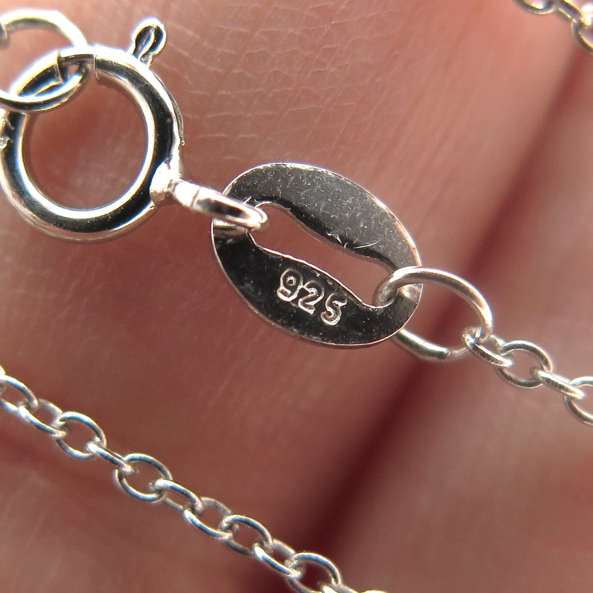 925 Sterling Silver 3-Tone Round-Cut C Z Cable Chain Necklace 18"