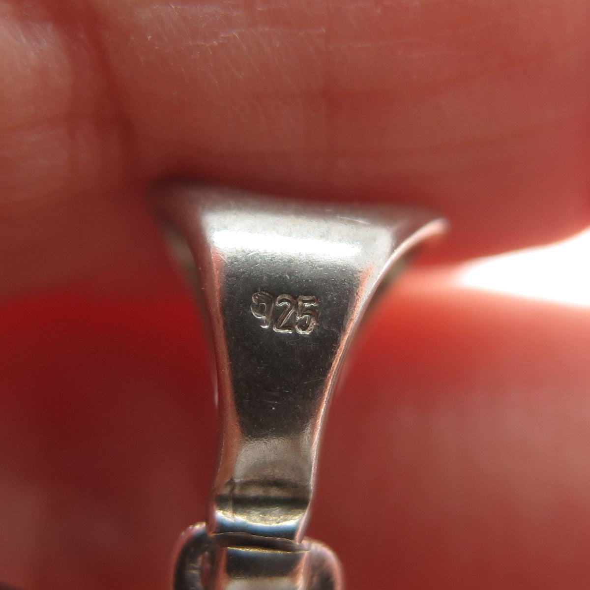 925 Sterling Silver Vintage Real Larimar Gemstone Modernist Pendant