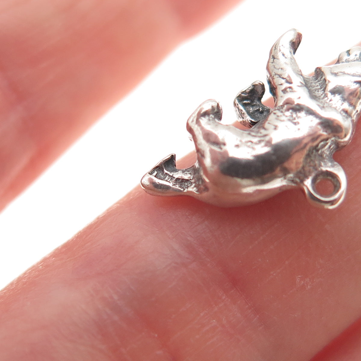925 Sterling Silver Vintage Bear Oxidized 3D Charm Pendant