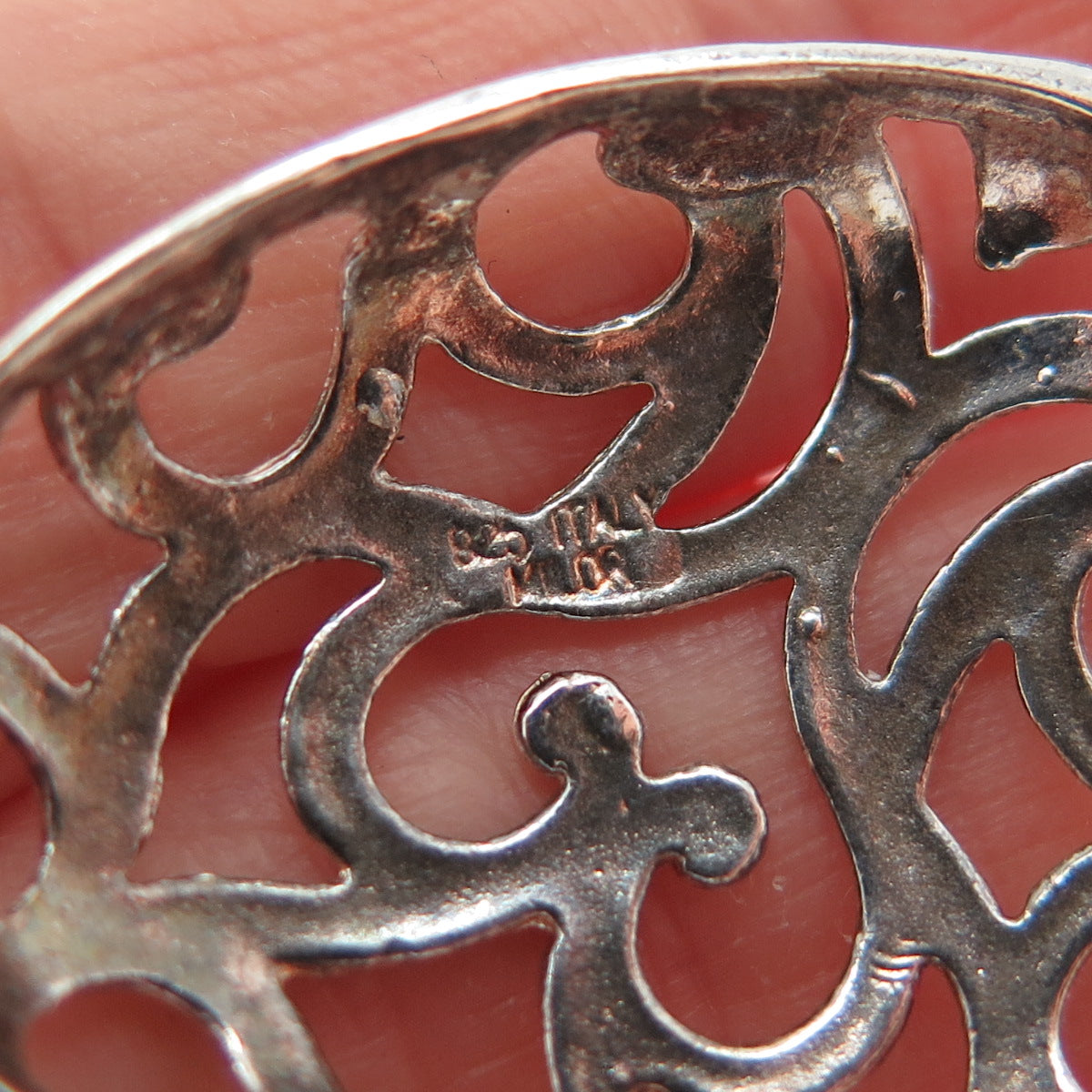 MILOR 925 Sterling Silver Vintage Italy Ornate Heart Charm Pendant