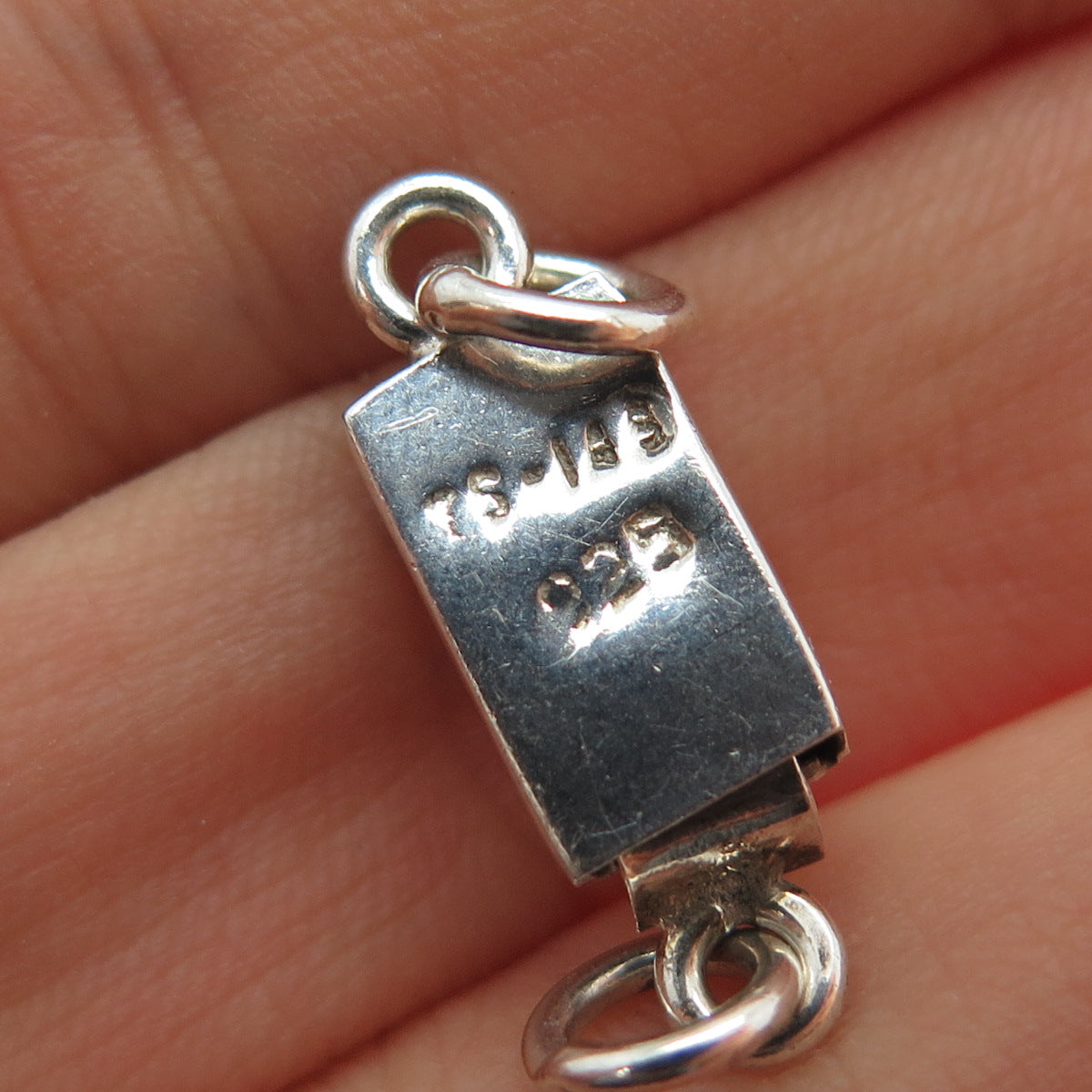 925 Sterling Silver Vintage Mexico Bracelet / Necklace Box Lock Clasp