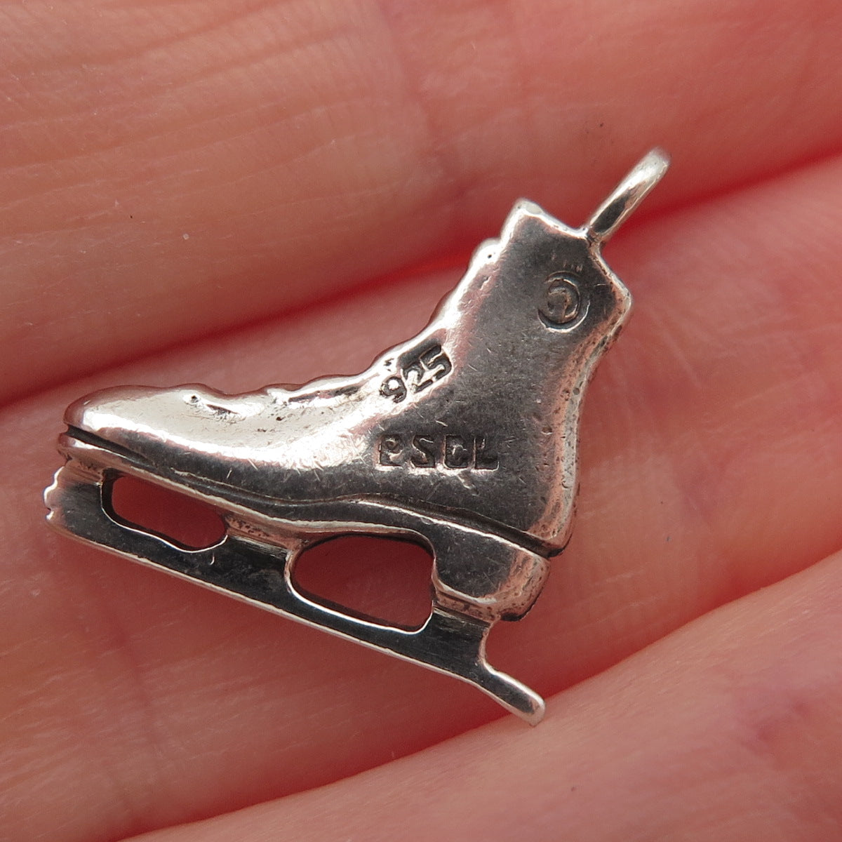 Peter Stone 925 Sterling Silver Vintage Ice Skating Mini Charm Pendant