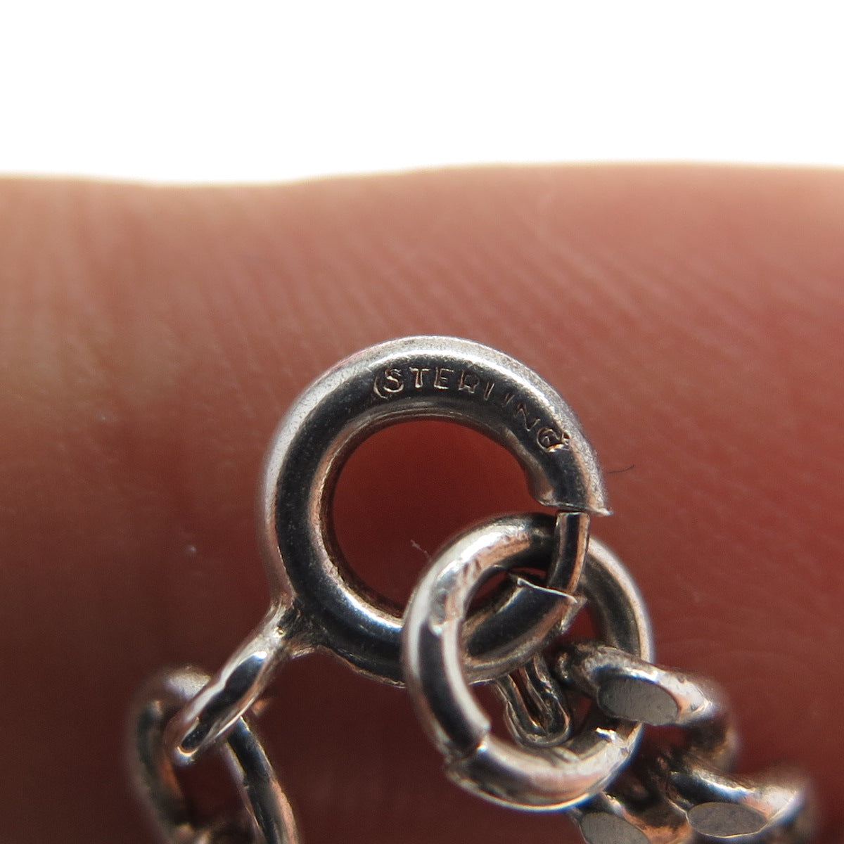 925 Sterling Silver Vintage Enamel Modernist Cuban Link ID Bracelet 6"