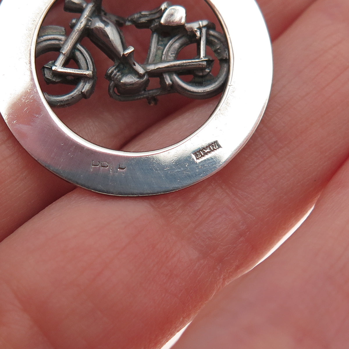 Payton Pepper & Sons 925 Sterling Silver Vintage 1969 Birmingham Bicycle Pendant
