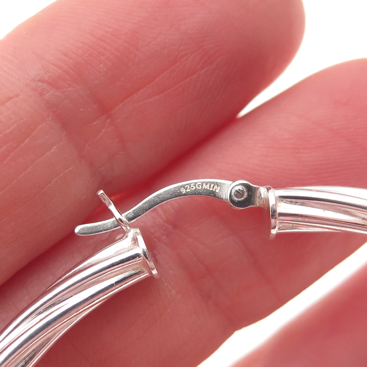 925 Sterling Silver Twisted Hoop Earrings