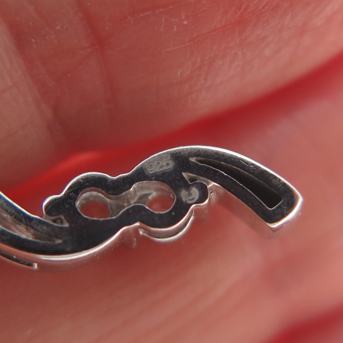 925 Sterling Silver Round-Cut C Z Wavy Minimalist Charm Slide Pendant