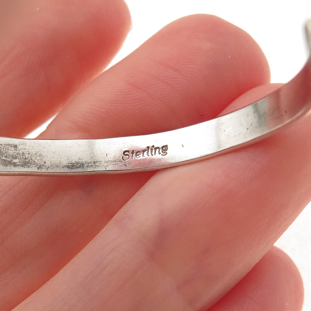 Old Pawn 925 Sterling Silver Vintage Southwestern Adjustable Cuff Bracelet 4.75"