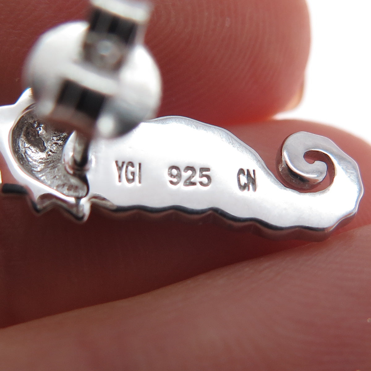 925 Sterling Silver Real Opal Seahorse Earrings