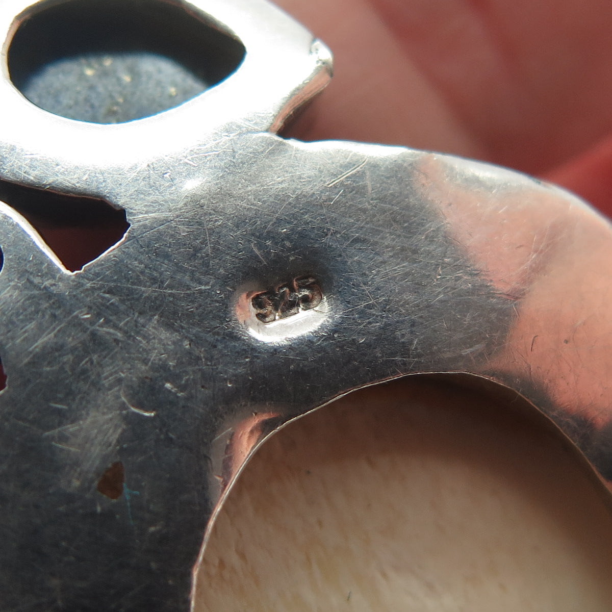 925 Sterling Silver Vintage Ruby Lapis Turquoise Labradorite Goddess Pendant