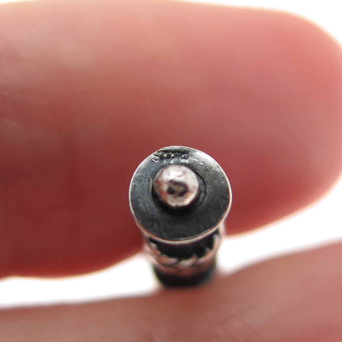 925 Sterling Silver 2-Tone Vintage Modernist Gold Ball Oxidized Dangle Earrings