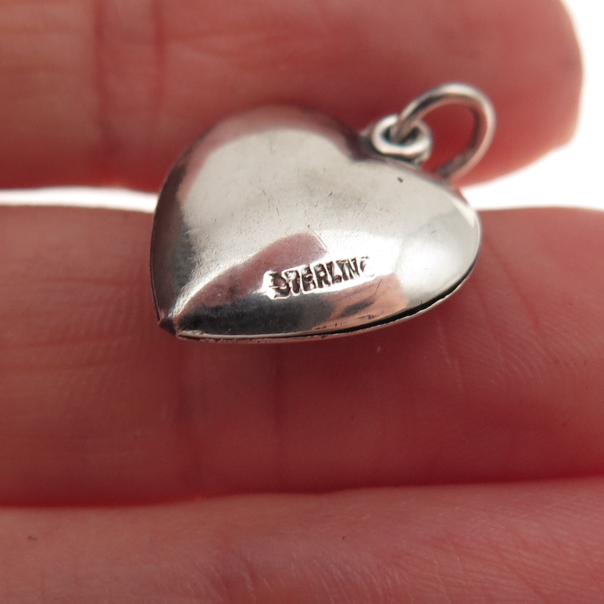 925 Sterling Antique Art Deco I Love You Chatelaine Heart Mini Charm Pendant