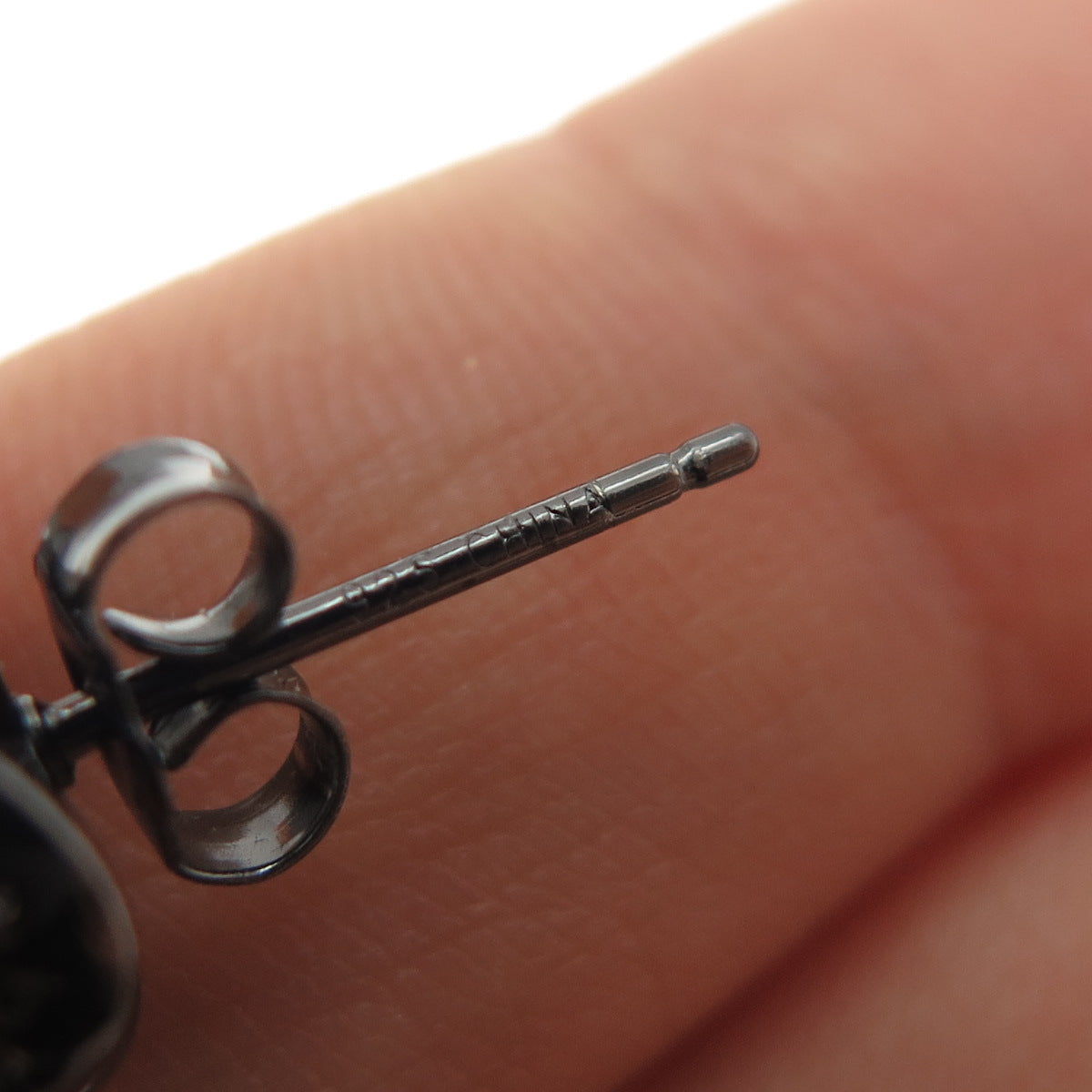 925 Sterling Silver Black Rhodium Round-Cut C Z Stud Earrings