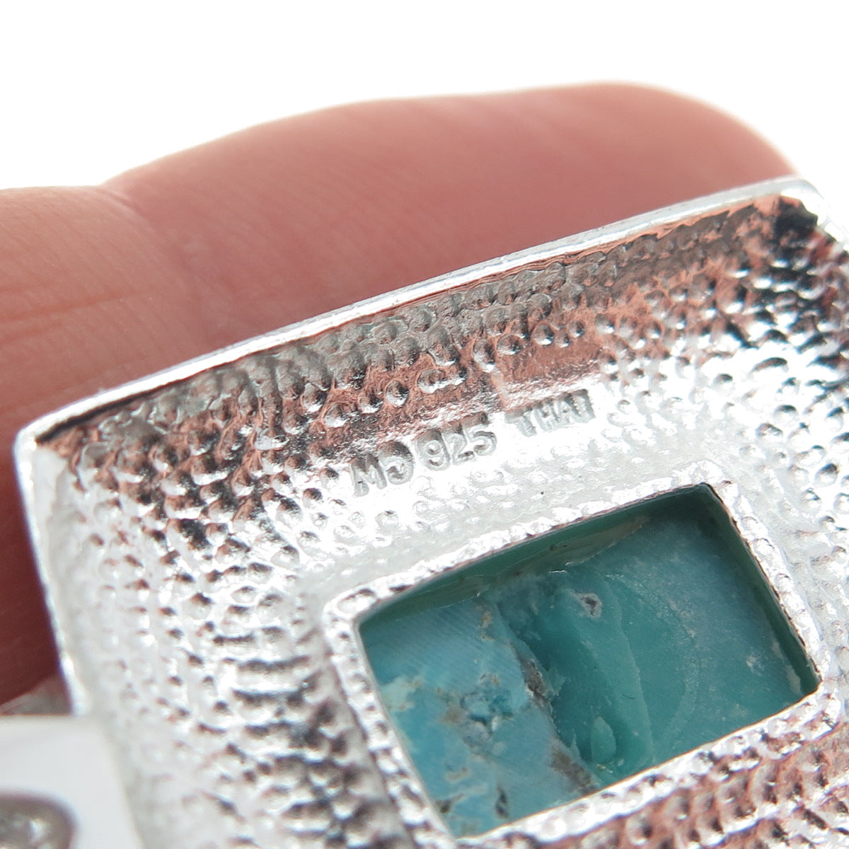 CHARLES WINSTON 925 Sterling Silver Vintage Real Kingman Turquoise Pendant