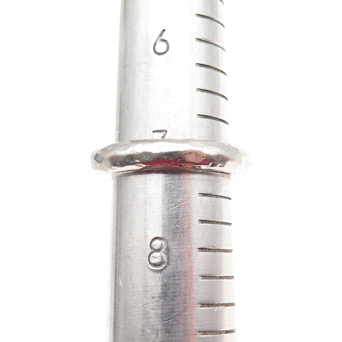925 Sterling Silver Vintage Hammered Band Ring Size 7.25
