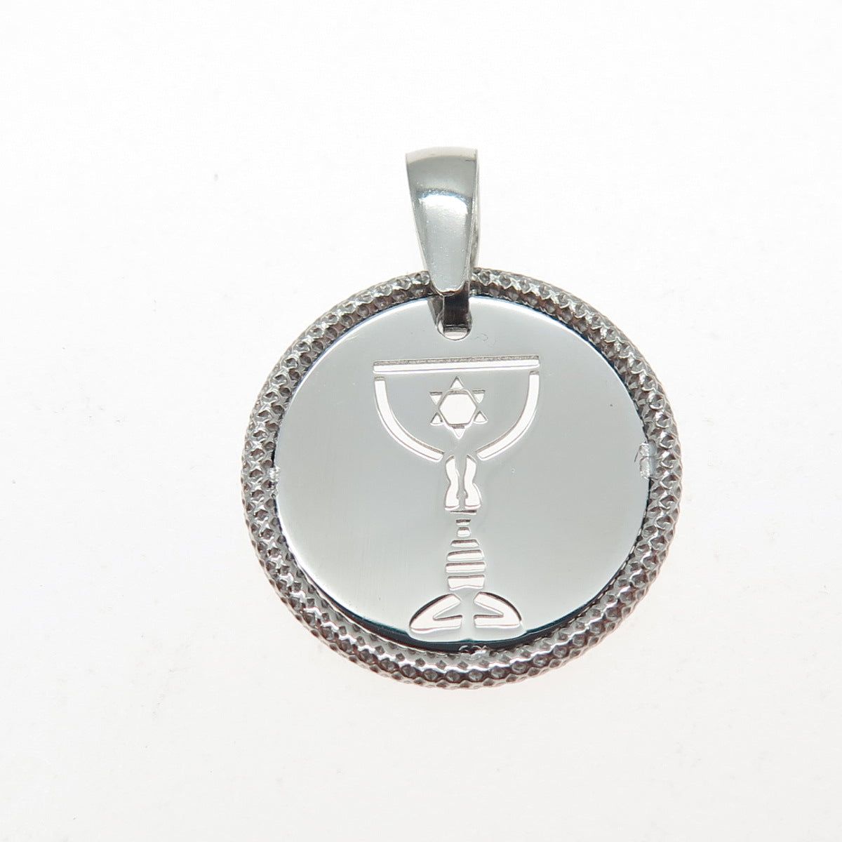 925 Sterling Silver Vintage Italy Chalice / Goblet Judaica Minimalist Pendant