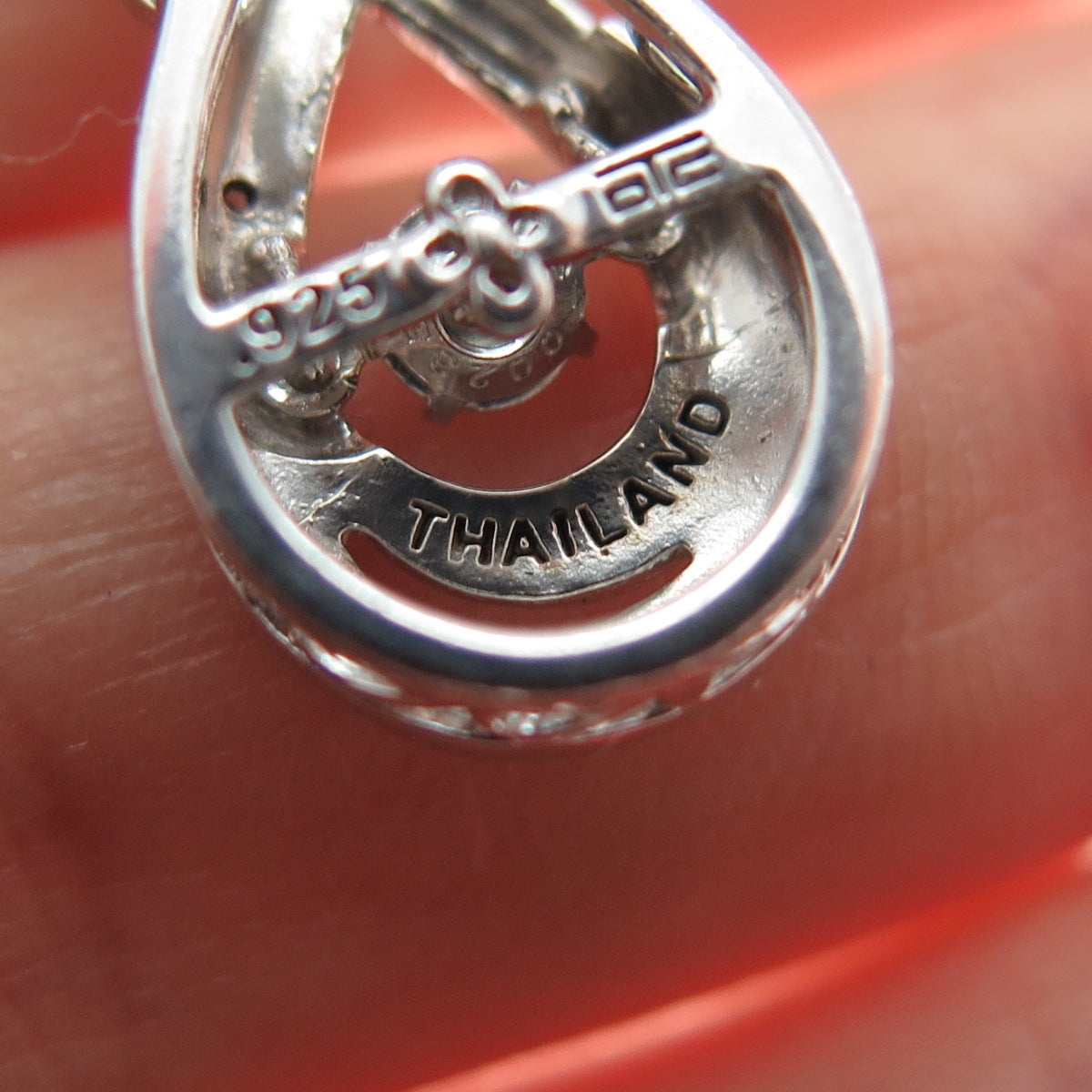 925 Sterling Silver Real Round-Cut Diamond Infinity Minimalist Slide Pendant