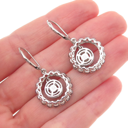 Chuck Clemency 925 Sterling Silver Real White Topaz & Tanzanite Dangle Earrings
