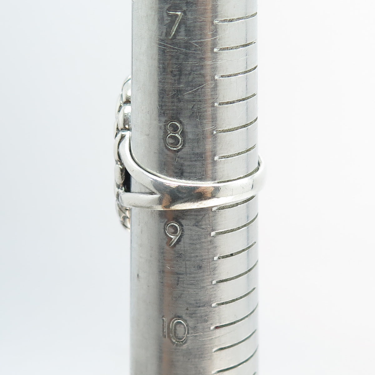 925 Sterling Silver Vintage Pebble Statement Ring Size 8.75