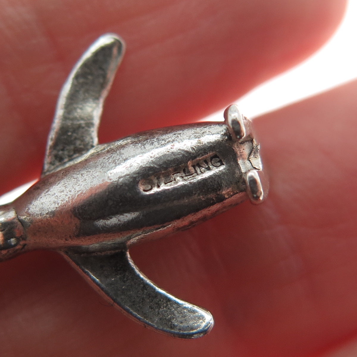 925 Sterling Silver Vintage Penguin Minimalist 3D Charm Pendant