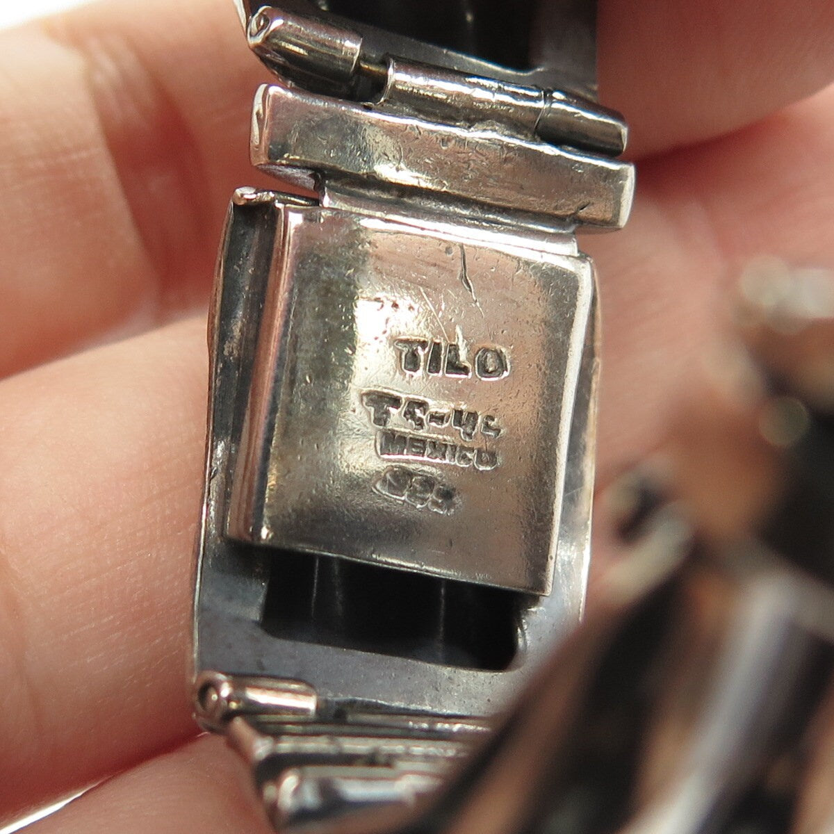 925 Sterling Silver Vintage TILO Mexico Puffy Waves Panel Link Bracelet 6.5"