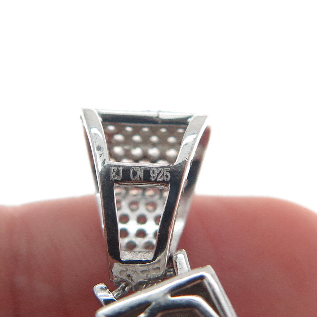 925 Sterling Silver Round-Cut C Z Cross Pendant