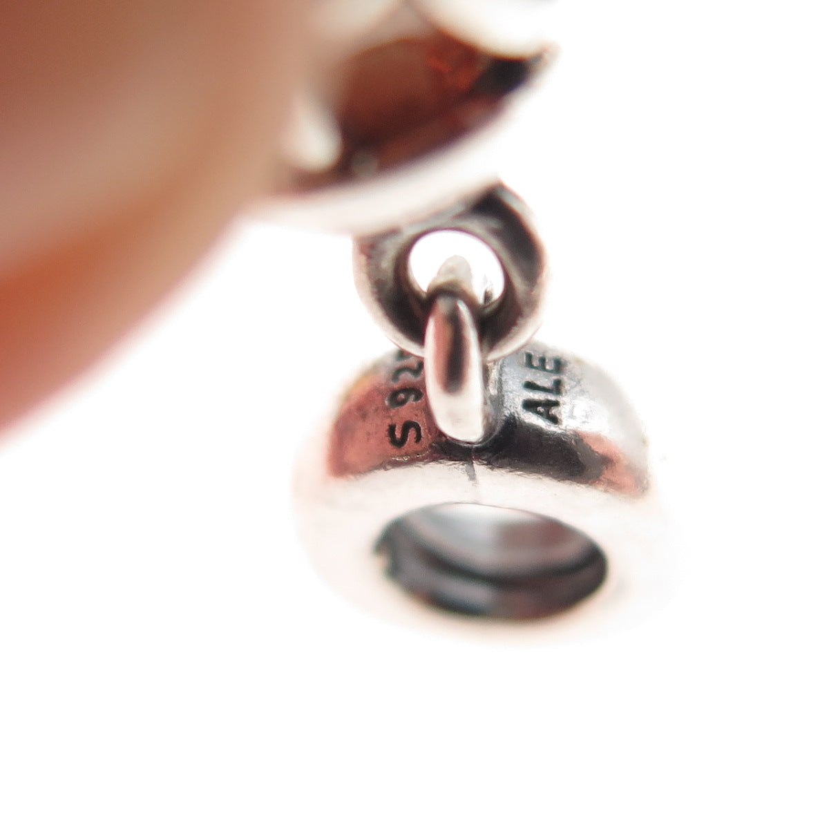 PANDORA 925 Sterling Silver C Z Laurel Leaves Slide Dangle Charm