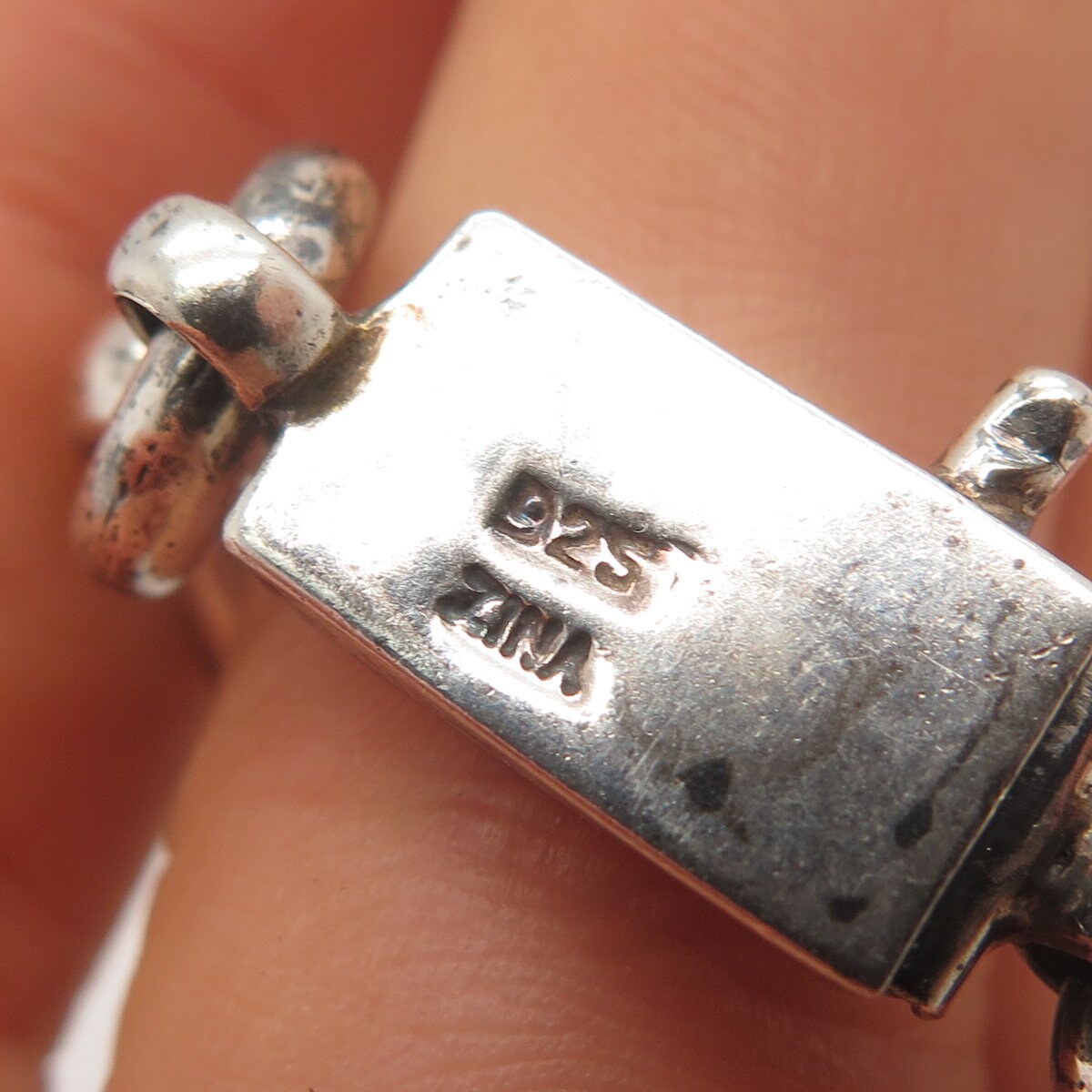 925 Sterling Silver Vintage Zina Rolo Link Bracelet 6.75"