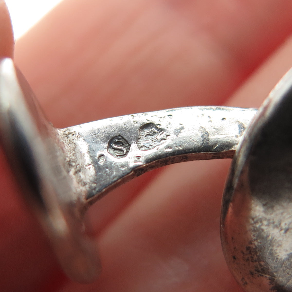 AO & CO. 925 Sterling Silver Antique 1924 Sweden Engraved LA Monogram Cufflinks