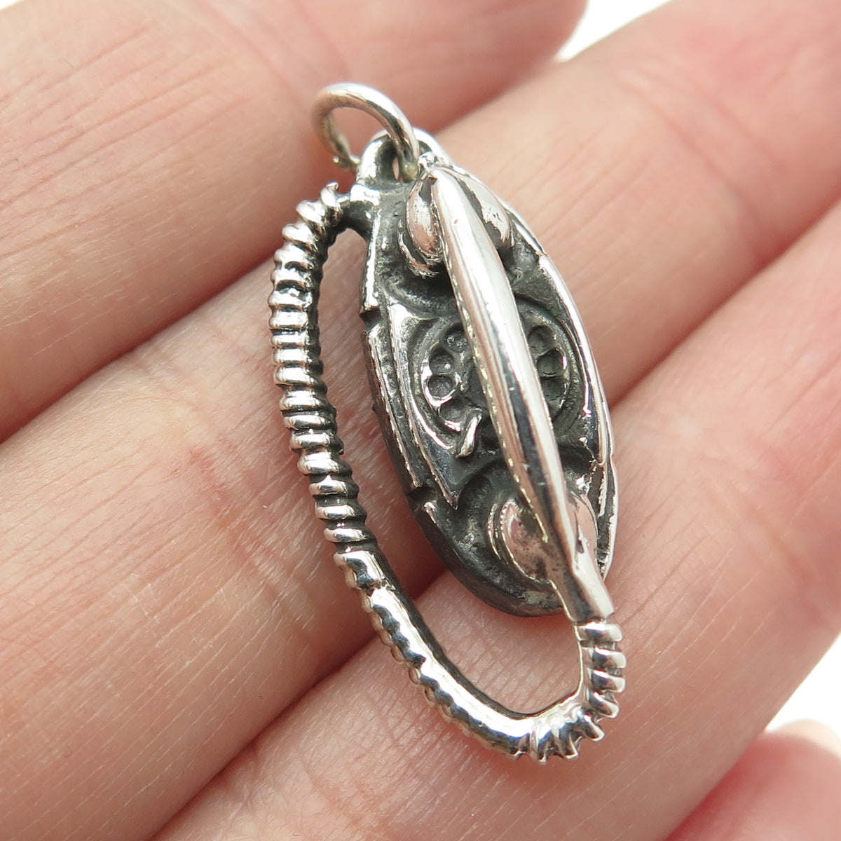 JEWELART 925 Sterling Silver Vintage Rotary Telephone Minimalist Pendant