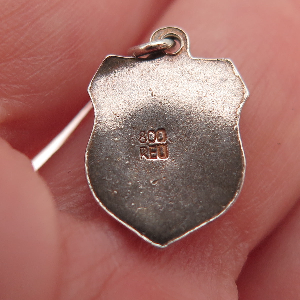 Fritz Reu & Co. 800 Silver Vintage Enamel Frankfurt am Main Mini Charm Pendant
