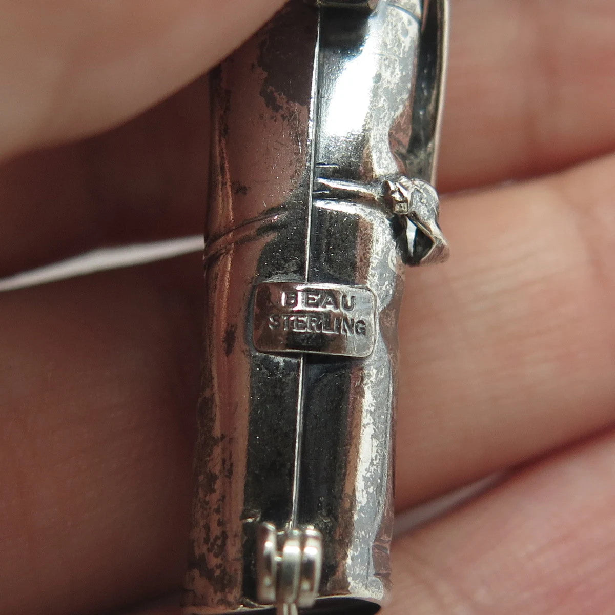 Beau 925 Sterling Silver Vintage Golf Club Oxidized Pin Brooch